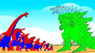 GODZILLA RADIATION vs SPIDER DINOSAURS, SHARKZILLA, KONG, CROCOZILLA : Who Is The King Of Monsters?