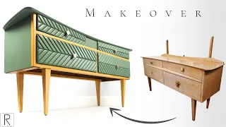 MID CENTURY DRESSER MAKEOVER / Furniture Flip / Sideboard Transformation