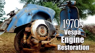 Restoration of 1970s Italian Vespa 150cc Engine Tear Down | Disassembling of Piaggio Engine