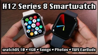 Latest H12 Pro Series 8 Smartwatch - watchOS 10. 4GB Memory, Songs, Photos, TWS EarBuds & More!