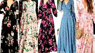 most simple and stunning floral printed long maxi ideas