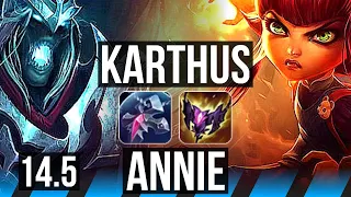 KARTHUS vs ANNIE (MID) | Penta, 700+ games | NA Master | 14.5