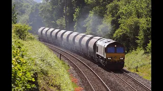 66059 AT HEMERDON SUMMIT WITH THE 6Z60 1151 PARKANDILLACK -  BESCOT YARD DOWN SIDE - 28th May 2020