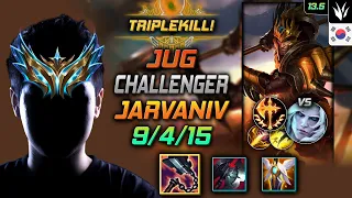 챌린저 정글 자르반 4세 템트리 룬 선혈 정복자 - Challenger Jarvan IV Jungle vs Viego - 롤 KR 13.5