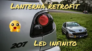 lanterna led infinito Peugeot 206 207  retrofit feito em casa  |  canal car play