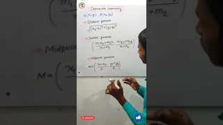 Class 10 Coordinate Geometry Formula | Distance/Section/Midpoint Formula | #shorts