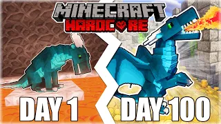 I Survived 100 Days in HARDCORE Minecraft as a FIRE DRAGON Part 1