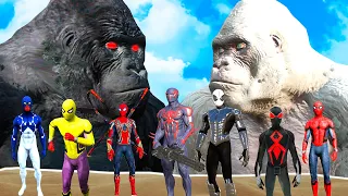 Team Spider-man vs King Kong Army - The Spider-man vs White and Black King Kong - i found White Kong