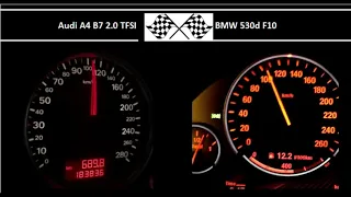 Audi A4 B7 2.0 TFSI VS. BMW 530d F10 - Acceleration 0-100km/h