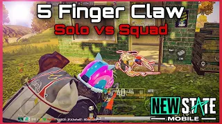 Aggressive 5 Finger Claw Player 😍 | Solo vs Squad | New State Mobile Gameplay | iPhoneXR