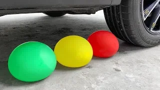 Experiment Car vs Water Color Balls | Crushing Crunchy & Soft Things by Car | EvE