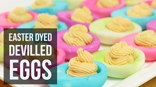 Easter Dyed Devilled Eggs | Easy Springtime Potluck Recipe by Forkly