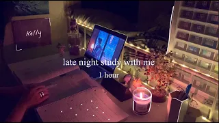 【 Study with Me 】1 hour late night, rainy piano bgm + real sounds ❤