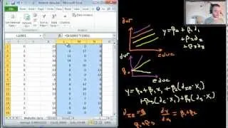 Multiple Regression - Dummy variables and interactions - example in Excel