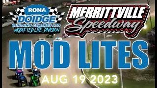 🏁 Merrittville Speedway 8/19/23 MOD LITE FEATURE RACE - 20 Laps
