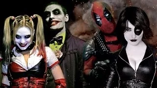 JOKER & HARLEY QUINN vs DEADPOOL & DOMINO - Super Power Beat Down (Episode 16) - Legendado