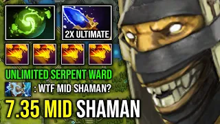 UNLIMITED SERPENT WARD Solo Mid Shadow Shaman 100% Fast Push Annoying Stun Lock Delete Anyone Dota 2