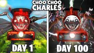 I Survived 100 Days in CHOO CHOO CHARLES