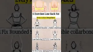 6 Easy Exercises Lose Back and Arms Fat Fast #BeccaTian #Shorts