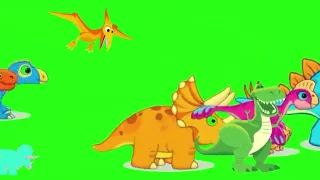 Dinosaur stampede green screen #greenscreenanimal #stampede #animal #chromakey # #@JPCartoon514