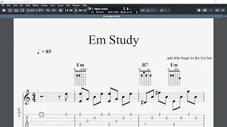 Beginner Classical Guitar Study In E Minor
