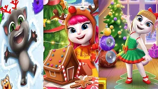 My Talking Tom 2 vs My Talking Angela 2 vs My Talking Angela new Update Christmas Gameplay Android