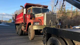 towing a diamond reo outa the woods with diamond reo wrecker