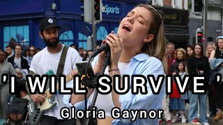 BEST VOICE IN THE WORLD! I Will Survive - Gloria Gaynor | Allie Sherlock cover & The3buskteers