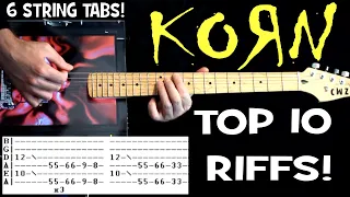 TOP 10 KORN Songs List & Guitar Tab / Guitar Tutorial / Guitar Lesson for 6 String