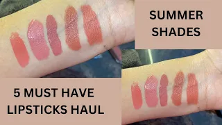 5 Lipstick Shades for Summers | Lipstick Haul | Nude Lipsticks