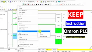 Keep Instruction in Omron PLC - CX Programmer Tutorial