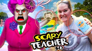 Scary TEACHER In Real Life  | Thumbs Up Family Pranking MiSS T at Pool