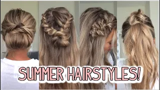 4 EASY SUMMER HAIRSTYLES - SHORT, MEDIUM, & LONG HAIRSTYLES!