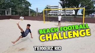 Beach Kids 1v1 Football Forfeit Challenge vs Bro!!
