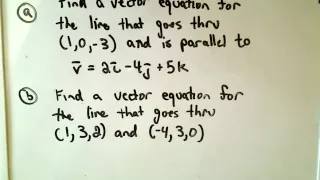 Finding the Vector Equation of a Line