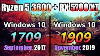 Windows 10 Update Version 1709 (2017) vs 1909 (2019) | Ryzen 5 3600 + RX 5700 XT PC Gaming Benchmark