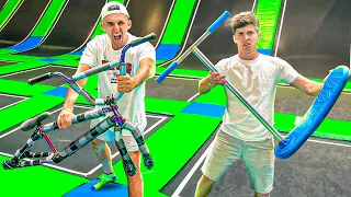 ON S'AFFRONTE AU TRAMPOLINE PARK (Trottinette VS BMX) Ft @philippecantenot