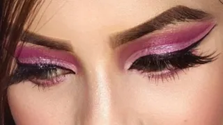 Makeup transition part 1 | Purple pink full cut crease eyes makeup | poojastyles1 | full cut crease