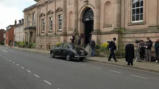 Father Brown being filmed outside the Old Crown court in Northgate St, Warwick - 17.5.21