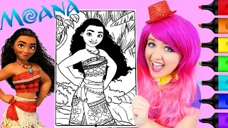 Coloring Moana Disney Crayola Coloring Page Prismacolor Markers | KiMMi THE CLOWN