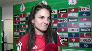 Interview mit FC Bayern München Jova Damnjanovic nach das DFB Pokal Finale 2024 gegen VFL Wolfsburg
