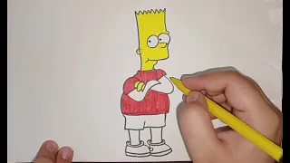 How to draw Simpson and Colour || Easy Drawing for Toddlers || Steps by Step || Coloring Fun !!