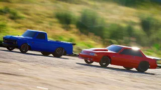 Mustang vs C10 No Prep Showdown | @Traxxas Drag Slash