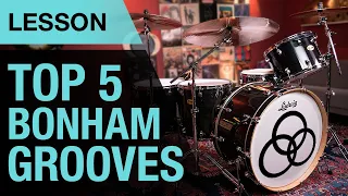 Top 5 Led Zeppelin Drum Grooves | John Bonham | Drum Lesson