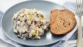 САЛАТ с курицей и грибами ☆ Сытный и ОЧЕНЬ вкусный