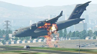 C17 Aircraft Landing Horribly Wrong [XP11]