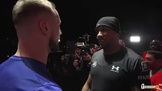 Anthony Joshua and Otto Wallin face off gets HEATED 😳