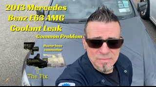 2013 Mercedes Benz AMG E63 coolant leak repair. Common failure.