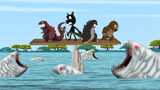 30 Minutes FUNNY of Godzilla & King Kong,SIREN HEAD,BLACK CAT vs BLOOP |Godzilla Cartoon Compilation