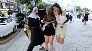 Nun Prank : A ghost that appeared to the pretty girls!